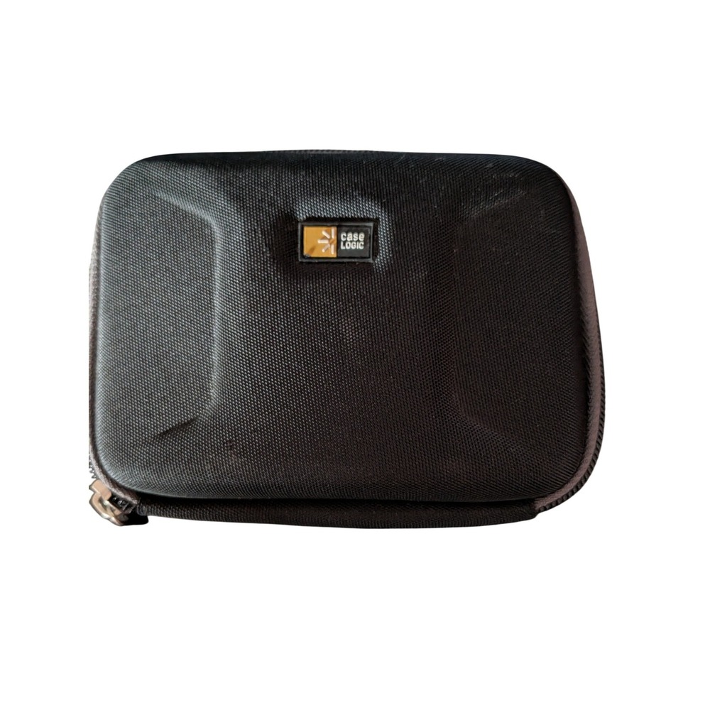 Case Logic Black Hard Shell Camera Case Red Interior with Carabiner Clip Small